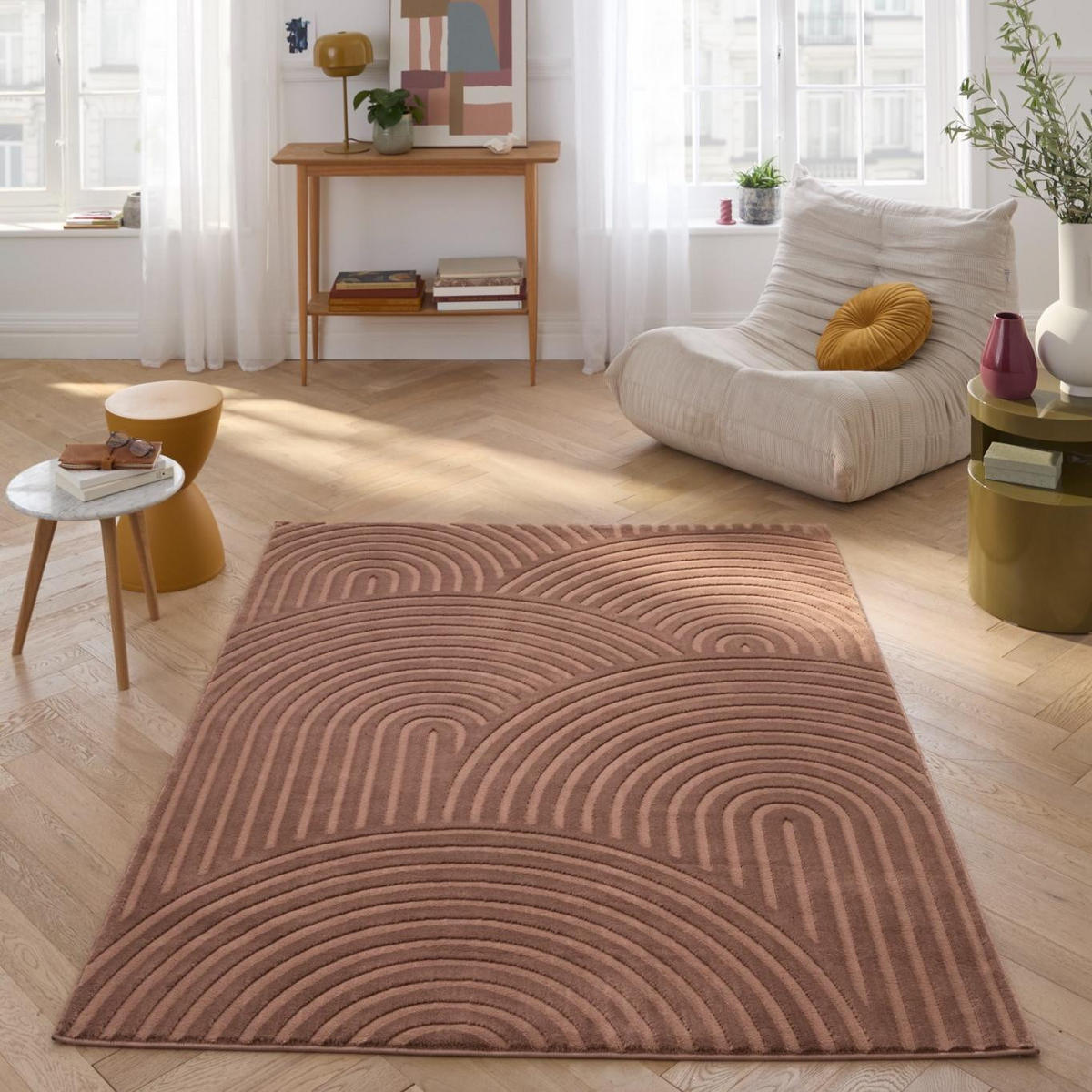 TEPPICH 120/160 cm Bianca Mokka - Mokka, Textil (120/160cm) - Nazar Rugs