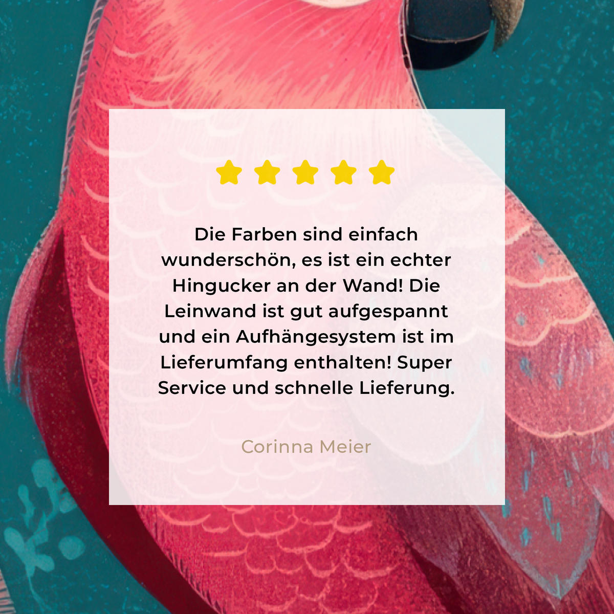 LEINWANDBILD Kakadu - Tropische Blätter - Zweig Deko XXL 80x120 cm - Petrol, Textil (80/120cm) - MuchoWow