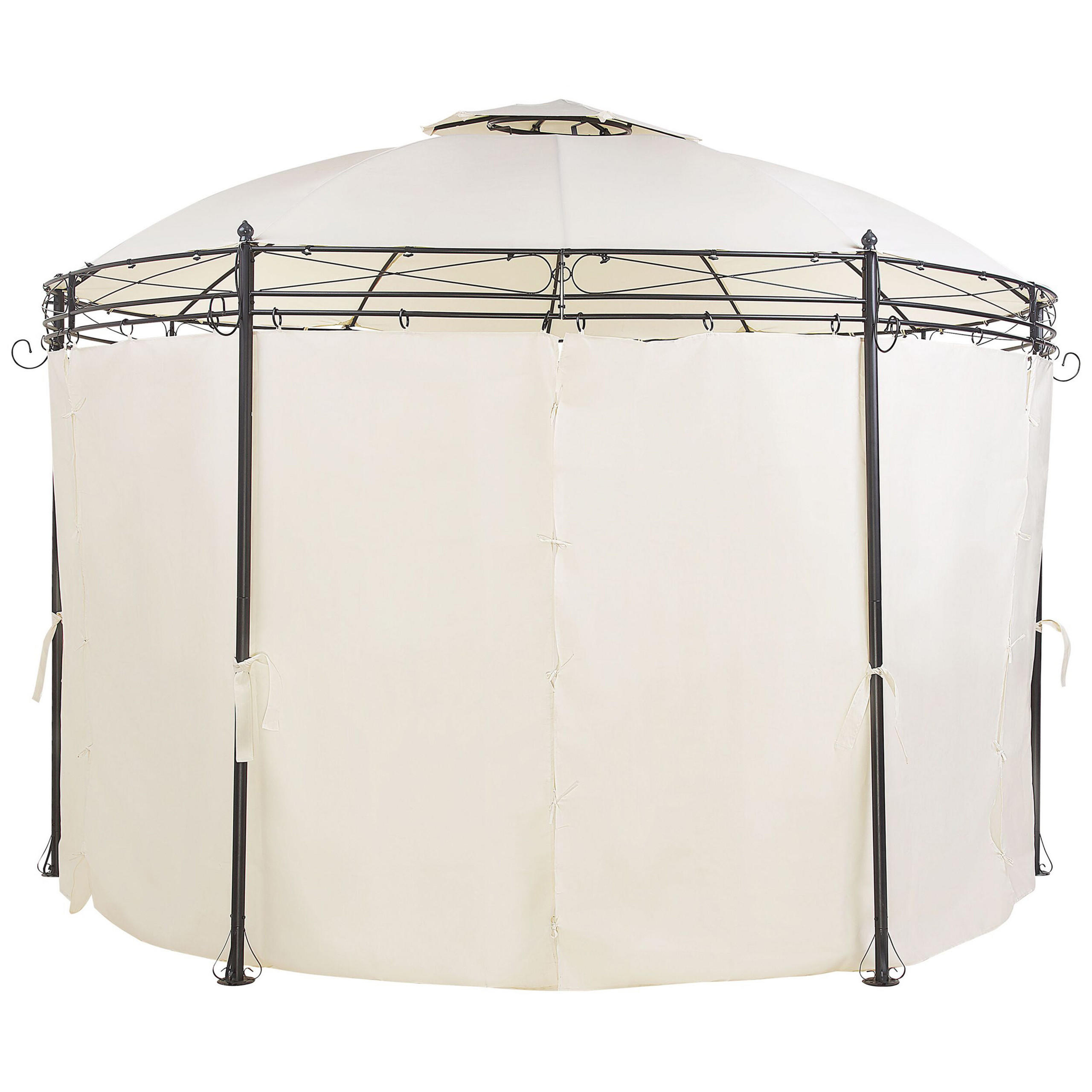 PAVILLON Stahl beige/schwarz rund ⌀ 368 cm Safara - Beige/Schwarz, Metall (368/275/368cm) - Beliani