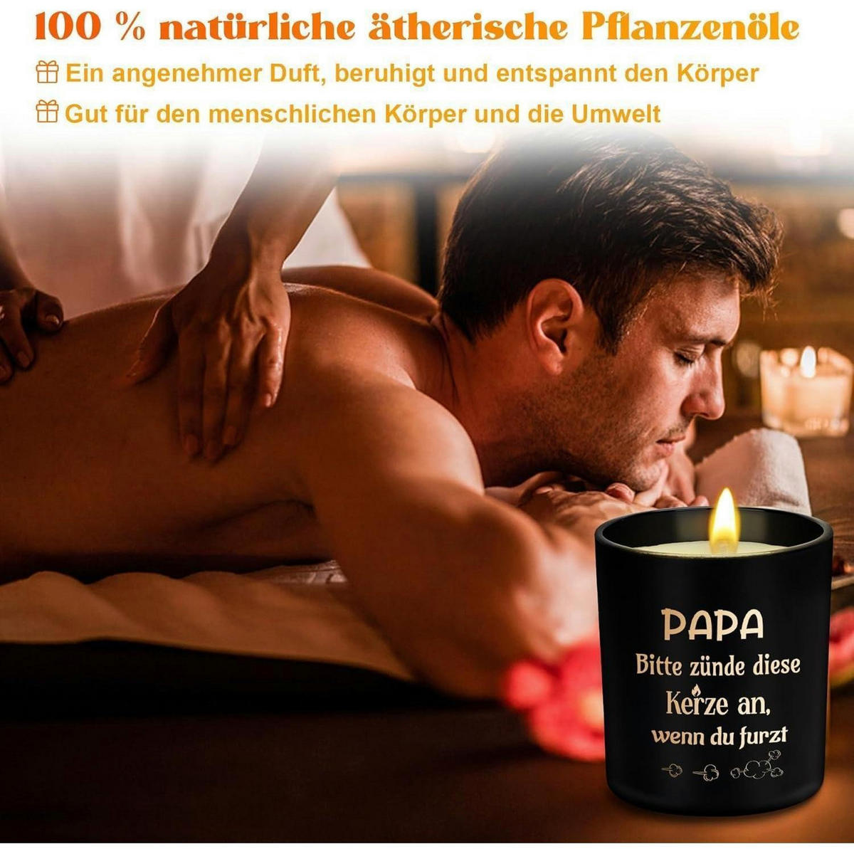 DUFTKERZE Ebenholz Sandelholz 50 Stunden Brenndauer - Schwarz, Paraffin (9cm)