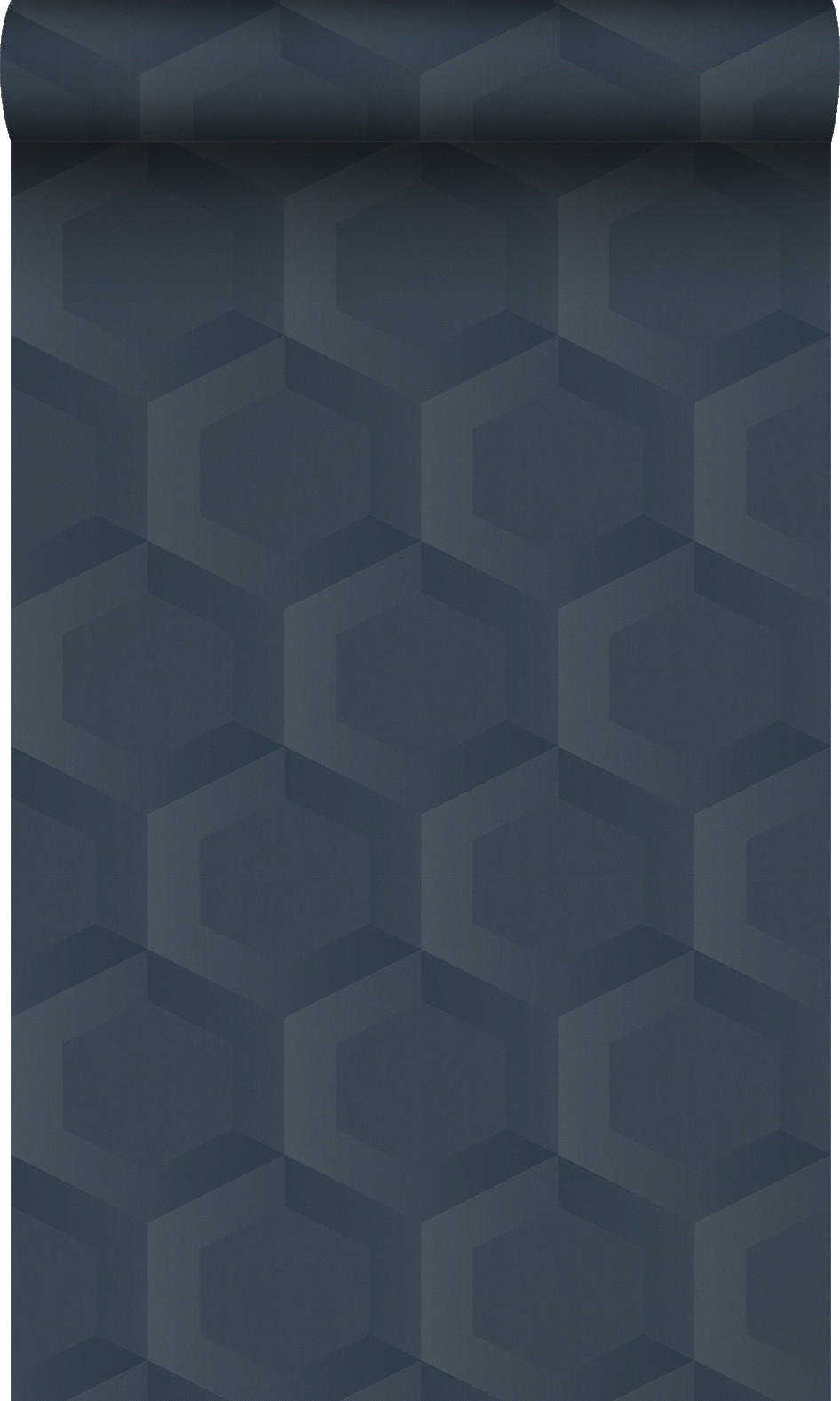 TAPETE 3D Wabenmuster 53 cm x 10.05 m - Blau, Papier (53/1000cm) - Origin Wallcoverings