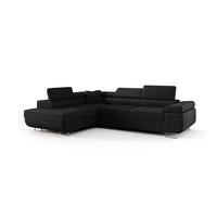 ECKSOFA EMILY mit Schlaffunktion Quelle 100 Links - Schwarz, Textil (275/200cm) - Bedante