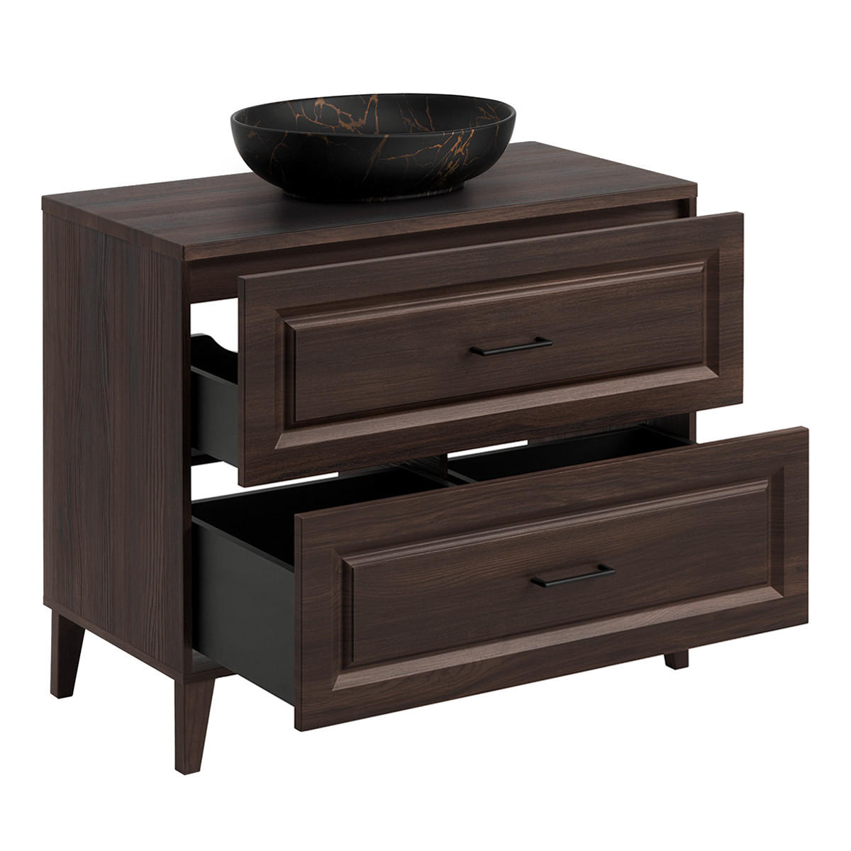 BADMÖBEL 100cm Moka 2er-Set Holz - Braun, Holzwerkstoff (100/84.5/46cm) - Petits-meubles