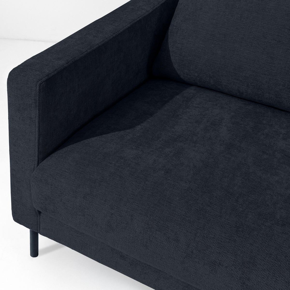 SOFA LUMO, 3-Sitzer, Dunkelblau - Schwarz/Dunkelblau, Holz/Holzwerkstoff (198/90/95cm) - KONSIMO®