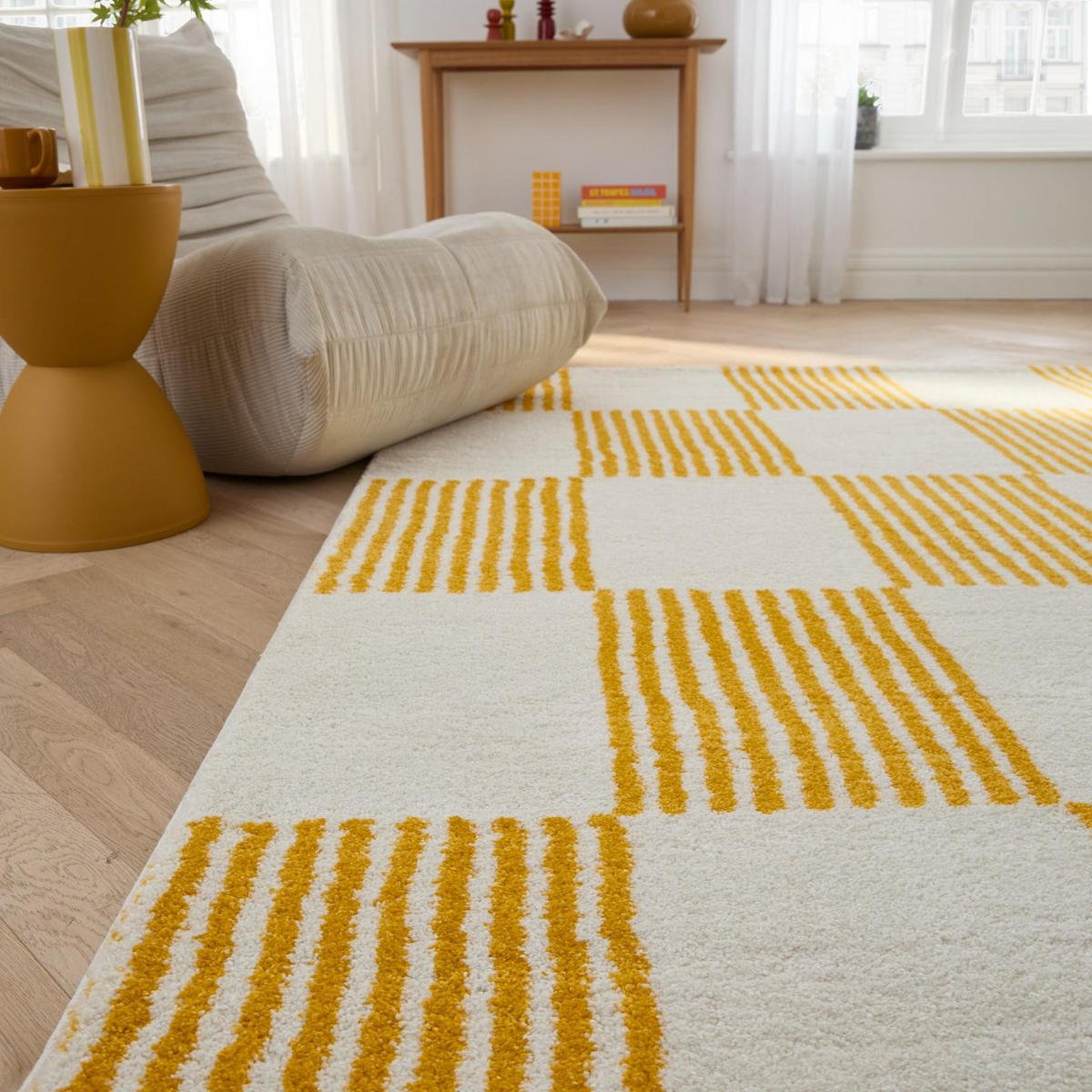 TEPPICH vintage mit blumenmuster gelb Groovy 200x280 cm - Gelb, Textil (200/280cm) - Nazar Rugs