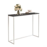 KONSOLENTISCH LORA 80 cm, Weiß / Schwarz matt - Schwarz/Weiß, Metall (30/80/80cm) - Idohome