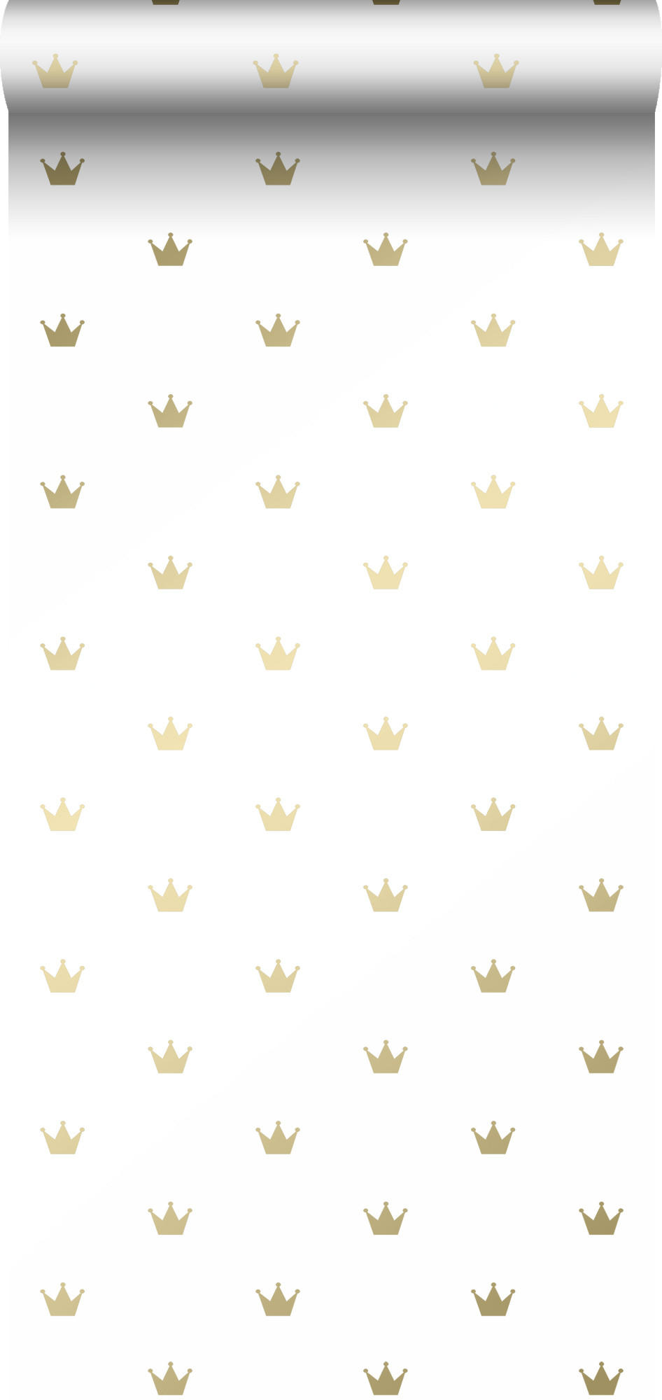 TAPETE kleine Kronen 53 cm x 10.05 m - Weiß, Papier (53/0.1cm) - Origin Wallcoverings