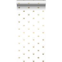 TAPETE kleine Kronen 53 cm x 10.05 m - Weiß, Papier (53/0.1cm) - Origin Wallcoverings