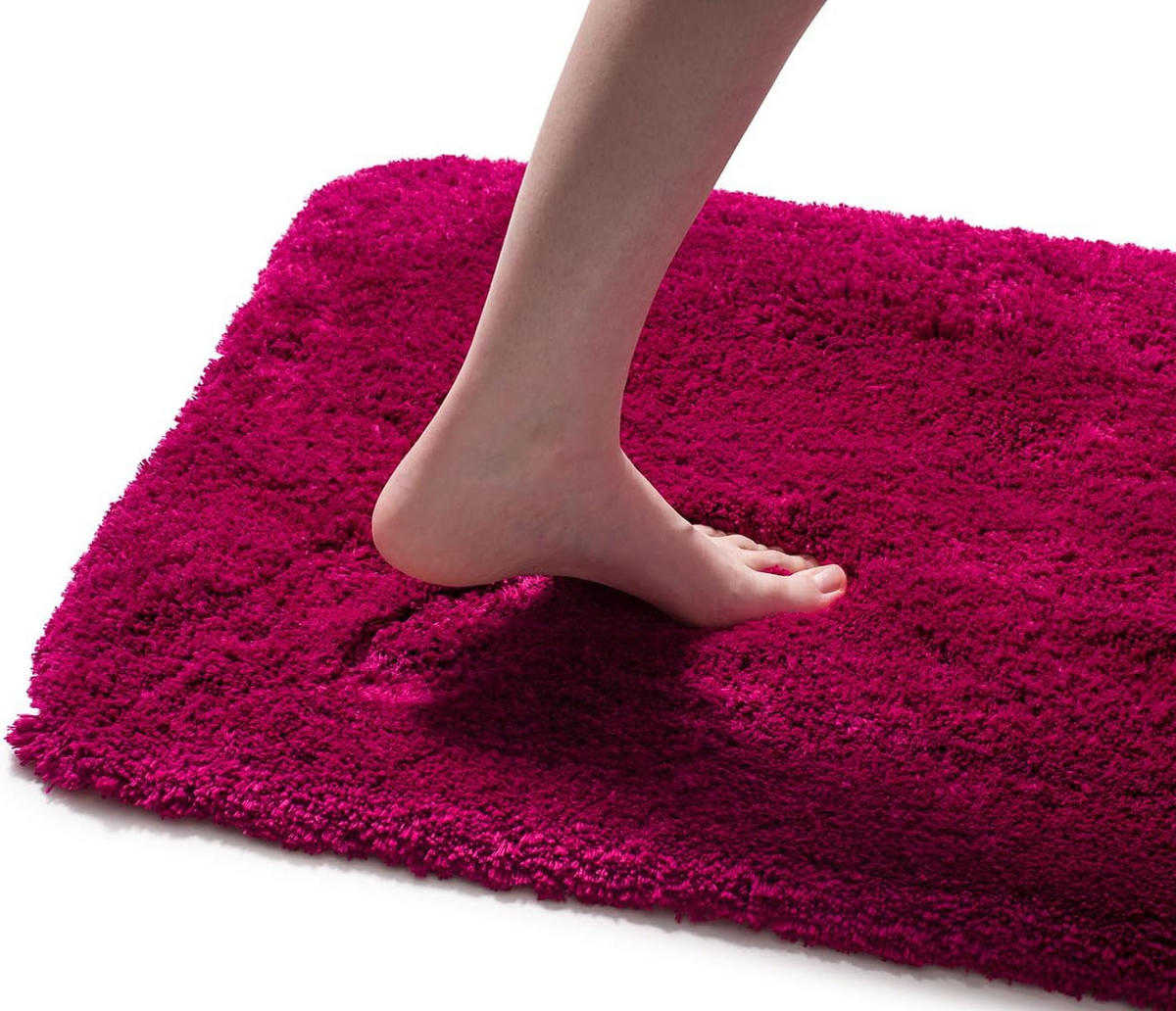 BADTEPPICH Deluxe CYCLAM 70X120CM - Dunkelrot, Textil (120/70cm)