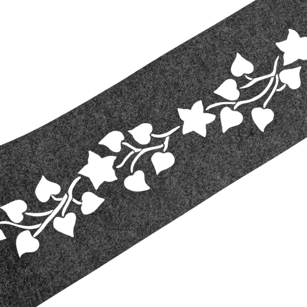 SICHTSCHUTZSTREIFEN Design Vlies Dekor Floral2 Einzelstreifen Anthrazitgrau 2,55m - Anthrazit, Kunststoff (260/19cm) - ZAUN|ZU
