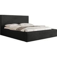 POLSTERBETT Terra mit Bettkasten, Schwarz Boucle 120x200 cm - Birkefarben/Schwarz, Holzwerkstoff/Kunststoff (120/200cm) - WFL GROUP