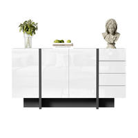 SIDEBOARD 150x40x80 cm, 2 Türen, 4 Schubladen, Weiß - Weiß, Holz (150/80/40cm)