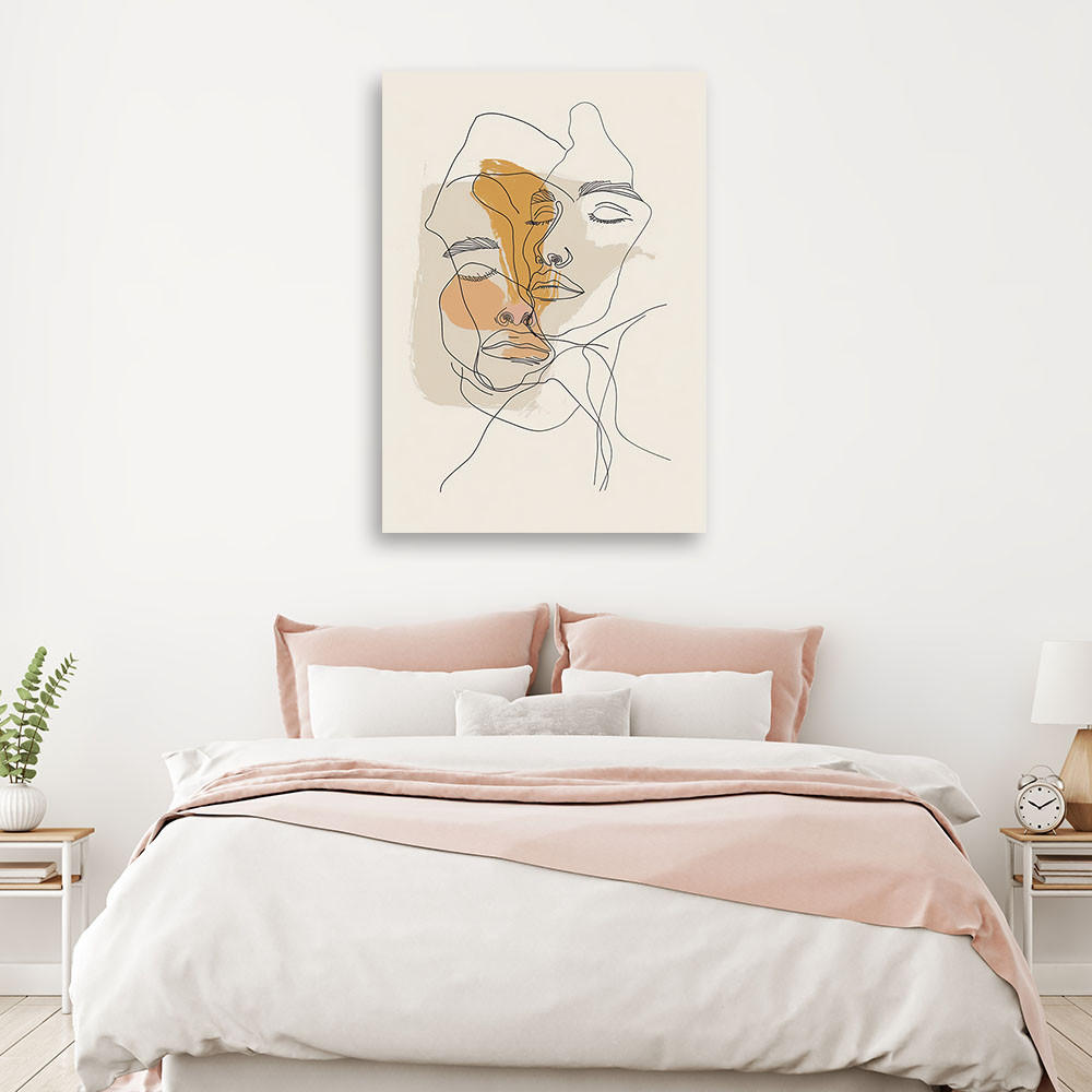LEINWANDBILD Minimalistischer Umriss 40x60cm - Beige, Textil (40/60cm) - Feeby
