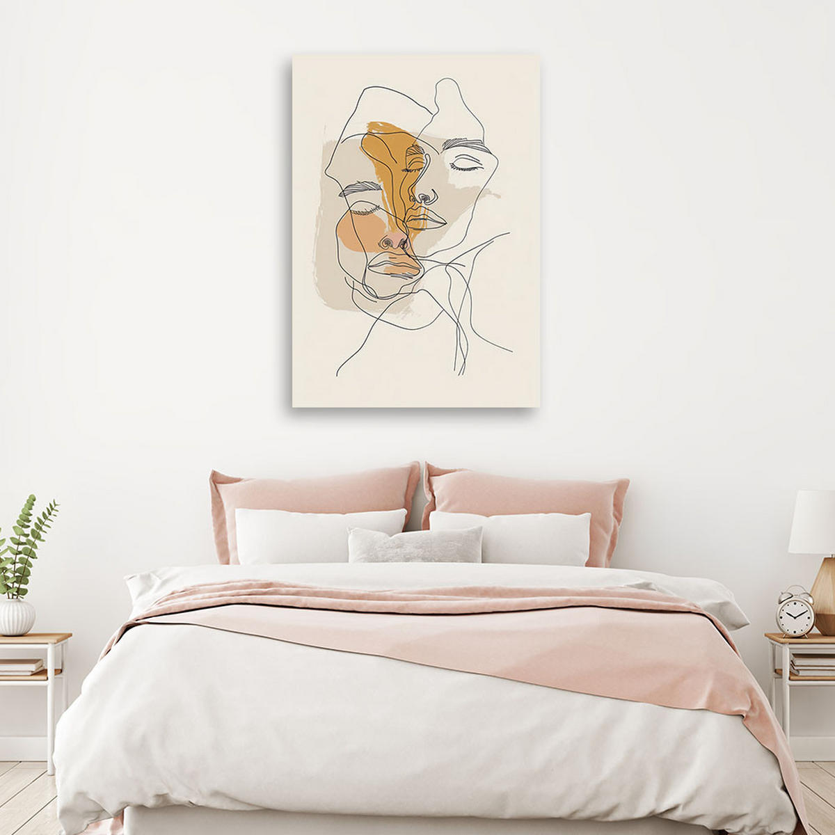 LEINWANDBILD Minimalistischer Umriss - Beige, Textil (40/60cm) - Feeby