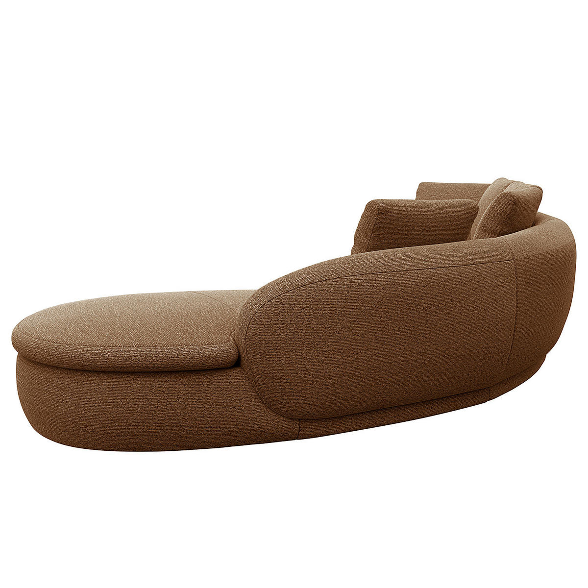 ECKSOFA mit Rundecke - Beige/Schwarz, Kunststoff/Textil (340/225cm) - home24