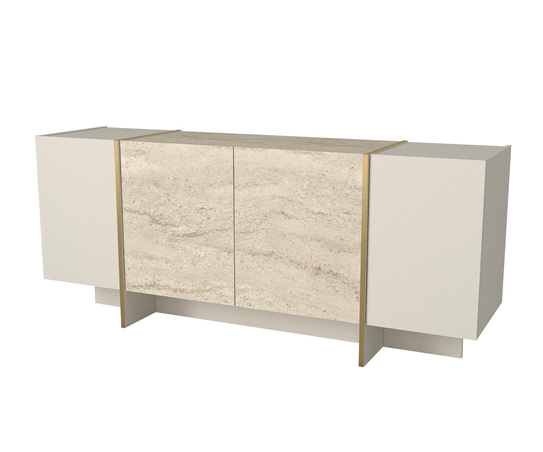 BUFFETSCHRANK veyron beige - Beige, Holz (46/75/180cm) - Habitat Garten