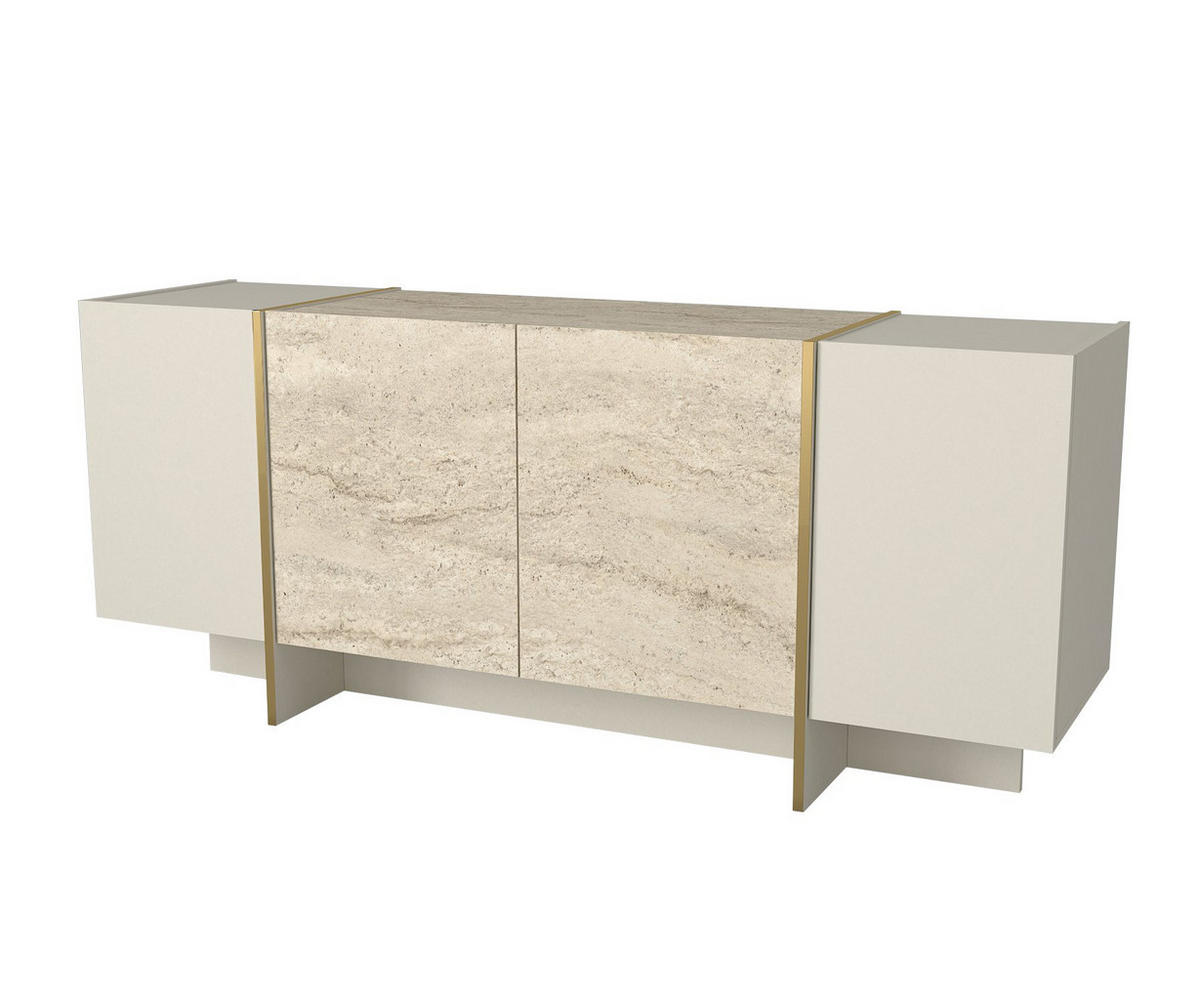 BUFFETSCHRANK veyron beige - Beige, Holz (46/75/180cm) - Habitat Garten