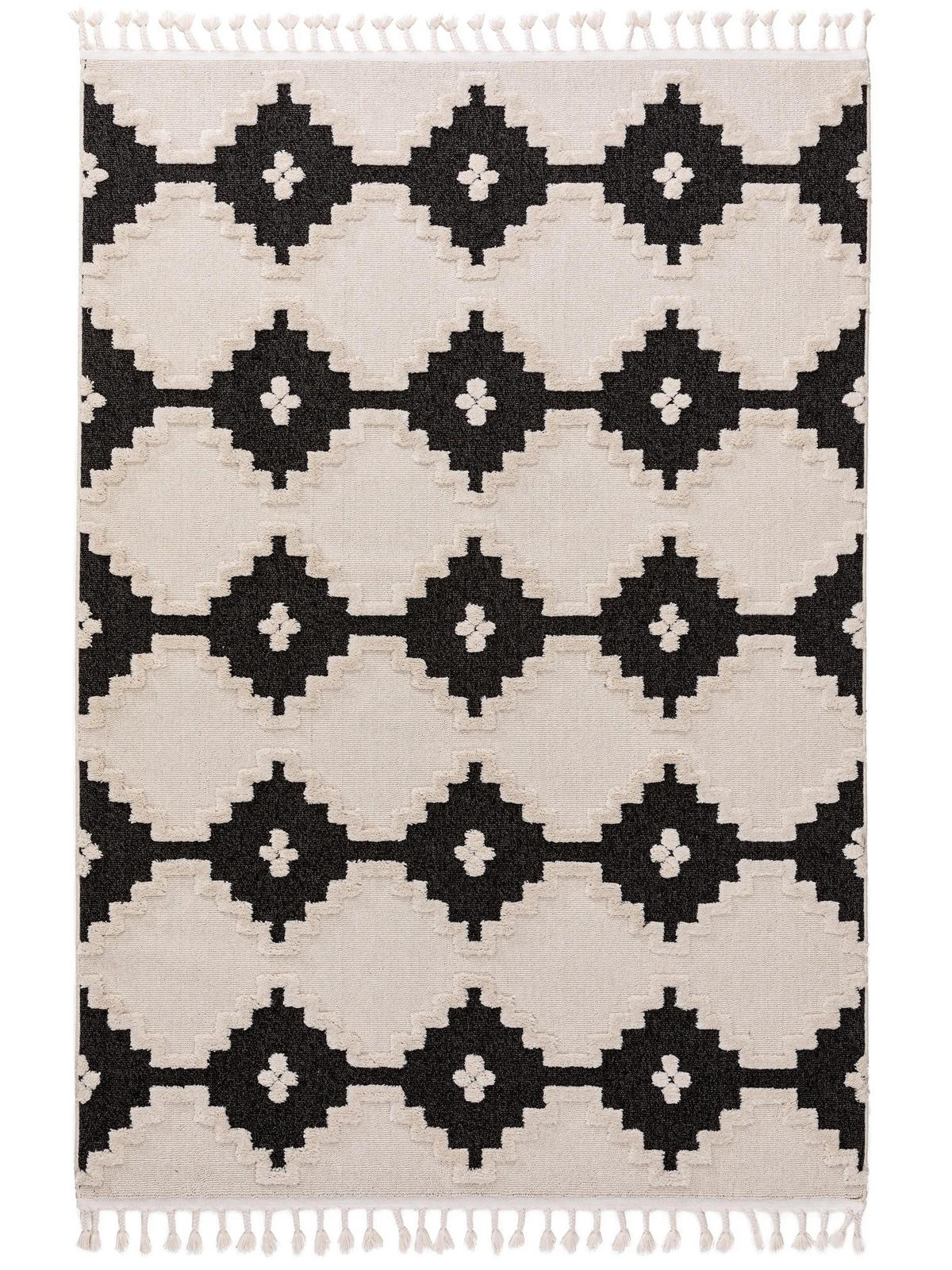 TEPPICH Oyo Cream/Anthrazit 160x230 cm - Creme, Textil (160/230cm) - benuta Pop