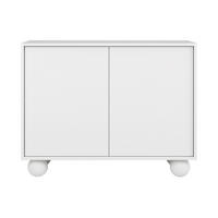 KOMODA Adel se 2 dvířky a kulatými nožkami, 104 cm, bezúchytková, bílá - bílá, kompozitní dřevo (104/81/38cm) - Beautysofa