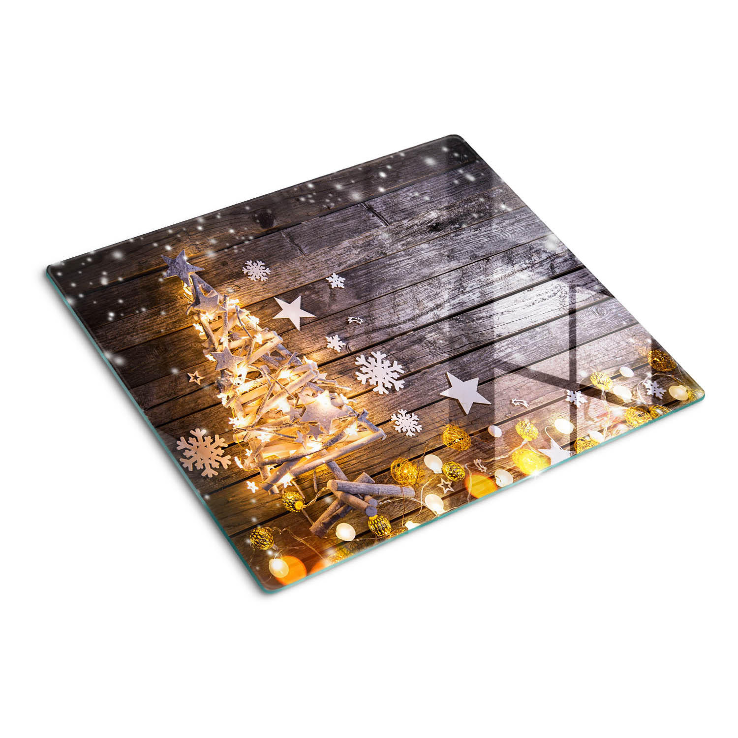 GLASPLATTE 60x52 cm Weihnachtsbaum - Braun, Glas (60/0.4/52cm) - TULUP