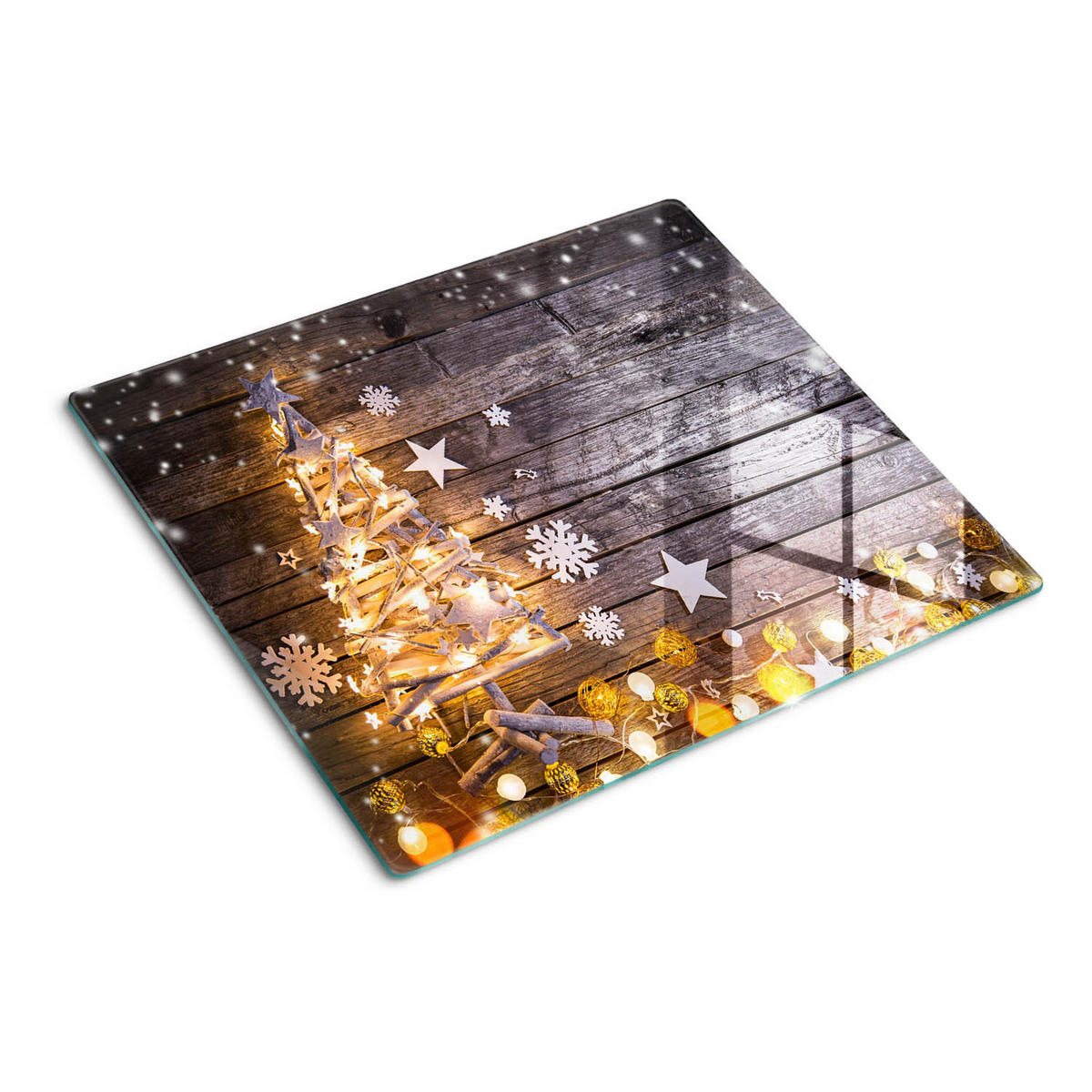 GLASPLATTE 60x52 cm Weihnachtsbaum - Braun, Glas (60/0.4/52cm) - TULUP