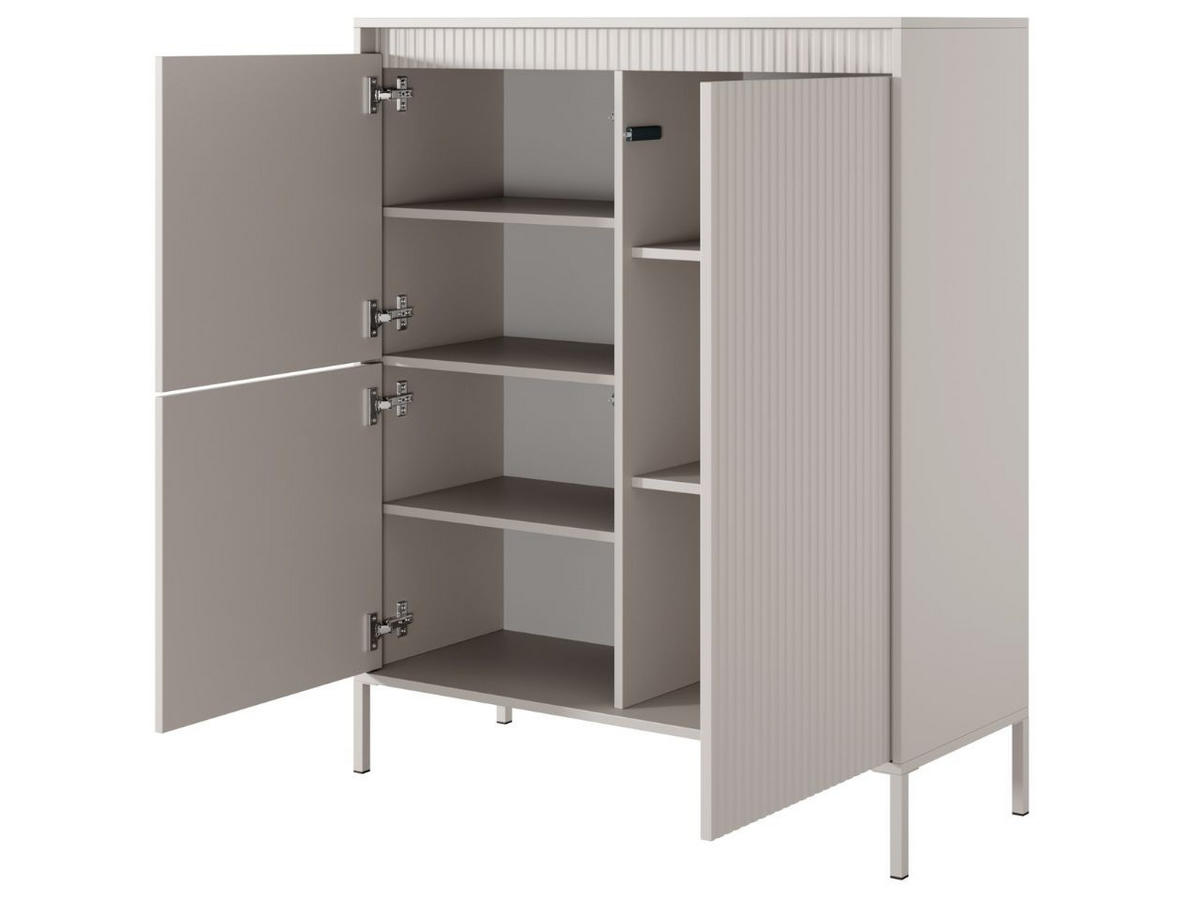 KOMMODE Beige 104/124/40 cm Sorano - Beige, Naturmaterialen/Metall (104/124/40cm) - Graingold