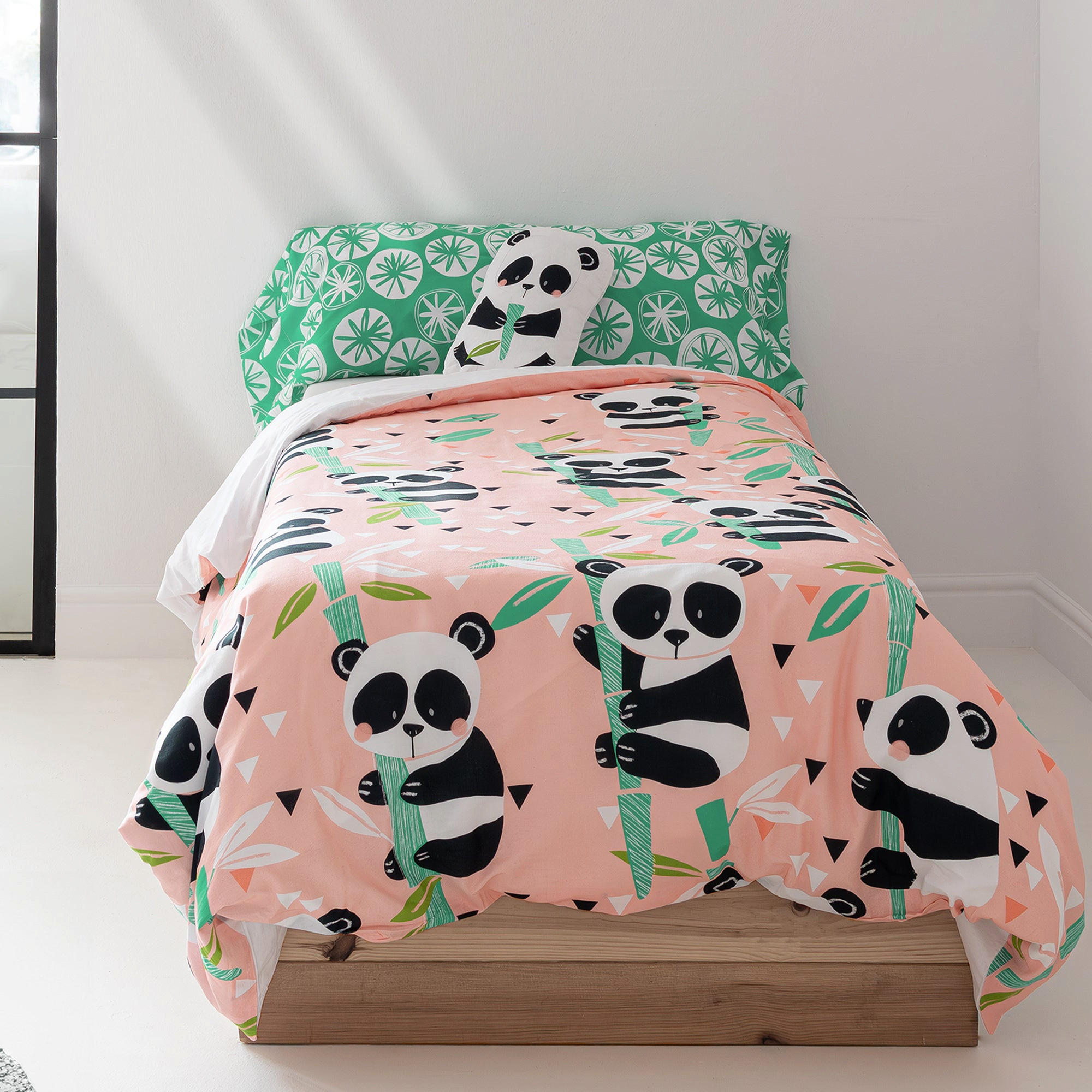 BETTBEZUG set 2 teiliges Panda garden 180x220 cm (Komfortgrösse) - Pink, Textil (180/220cm) - Happy Friday