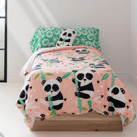 BETTBEZUG set 2 teiliges Panda garden 180x220 cm (Komfortgrösse) - Pink, Textil (180/220cm) - Happy Friday