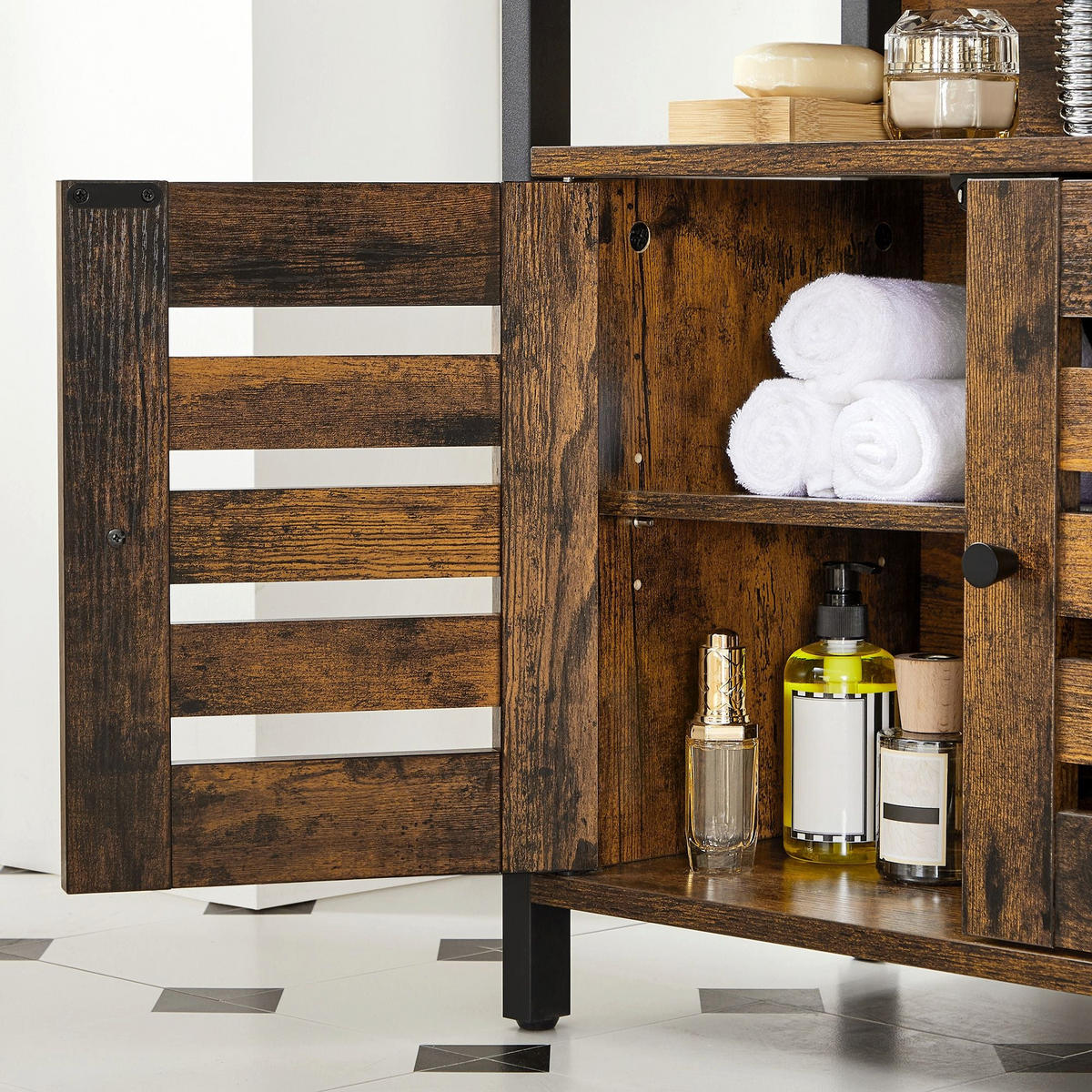 WASCHBECKENUNTERSCHRANK - Braun, Holzwerkstoff (30/60/60cm) - Hansiro