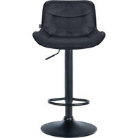 BARHOCKER Vulcano Samt schwarz schwarz - Schwarz, Textil/Metall (49/106/51cm) - TPFLiving