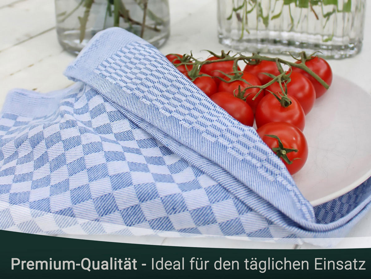 GESCHIRRTÜCHER, 10er-Set, 46x90 cm, 100% Baumwolle, Blau - Blau, Textil (46/90cm) - Zollner