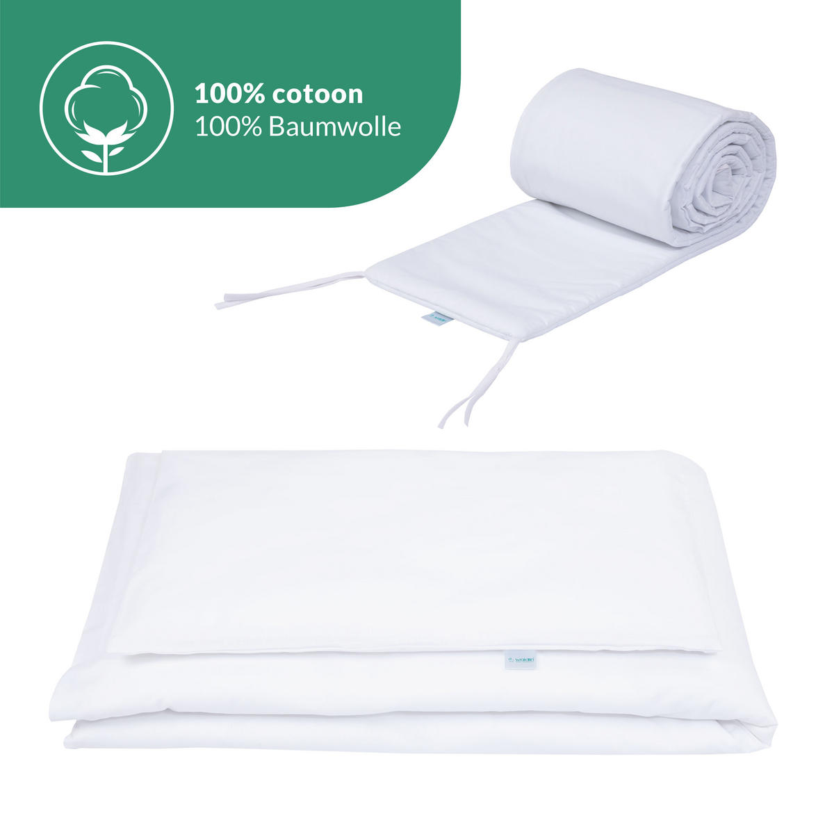 BABYBETT GREY, 7in1 mit Matratze - Weiß/Grau, Holz (73/123cm) - waldin