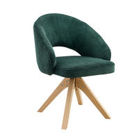 STUHL 2er-Set drehbar Samt Dunkelgrün Massivholz - Dunkelgrün, Holz (49/84/46cm) - Meubliv