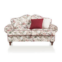 SOFA 2-SITZER creme Landhaus, Blumen Design, Couch 170 cm - Rot/Multicolor, Holz/Textil (110/96/90cm) - Furn.Design