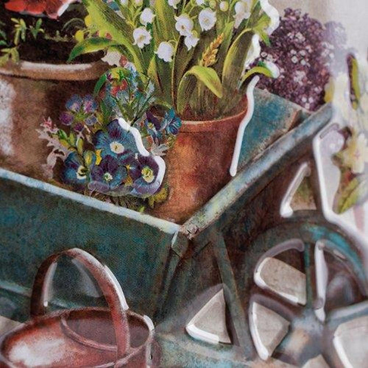 BLECHSCHILD 30/40 cm Home & Country English Flower Garden - Multicolor, Metall (40/30/0.2cm) - Nostalgic-Art