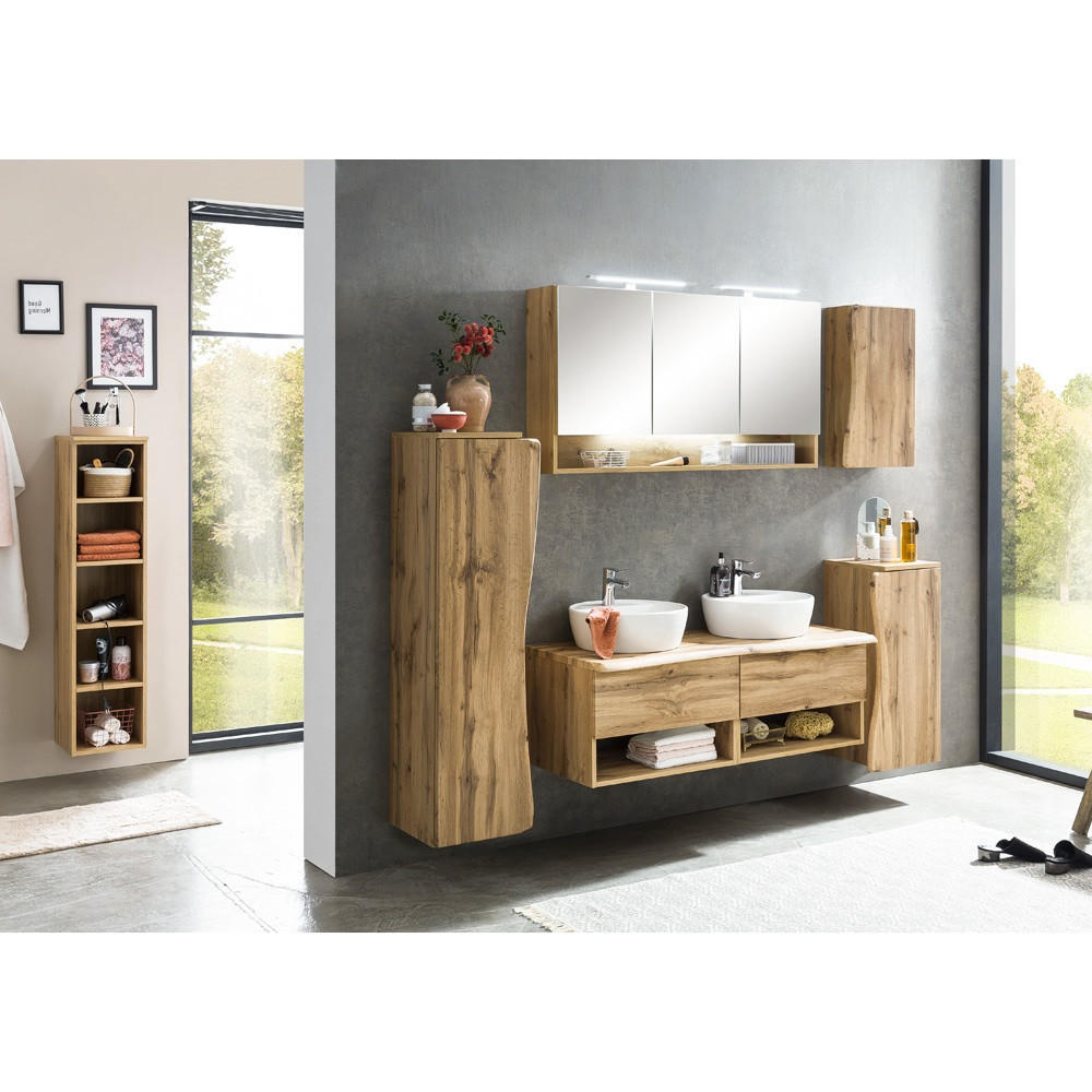 BADMÖBEL-SET 6-TLG. Kahla-03 - Braun, Holzwerkstoff (236/200/52cm) - Lomado