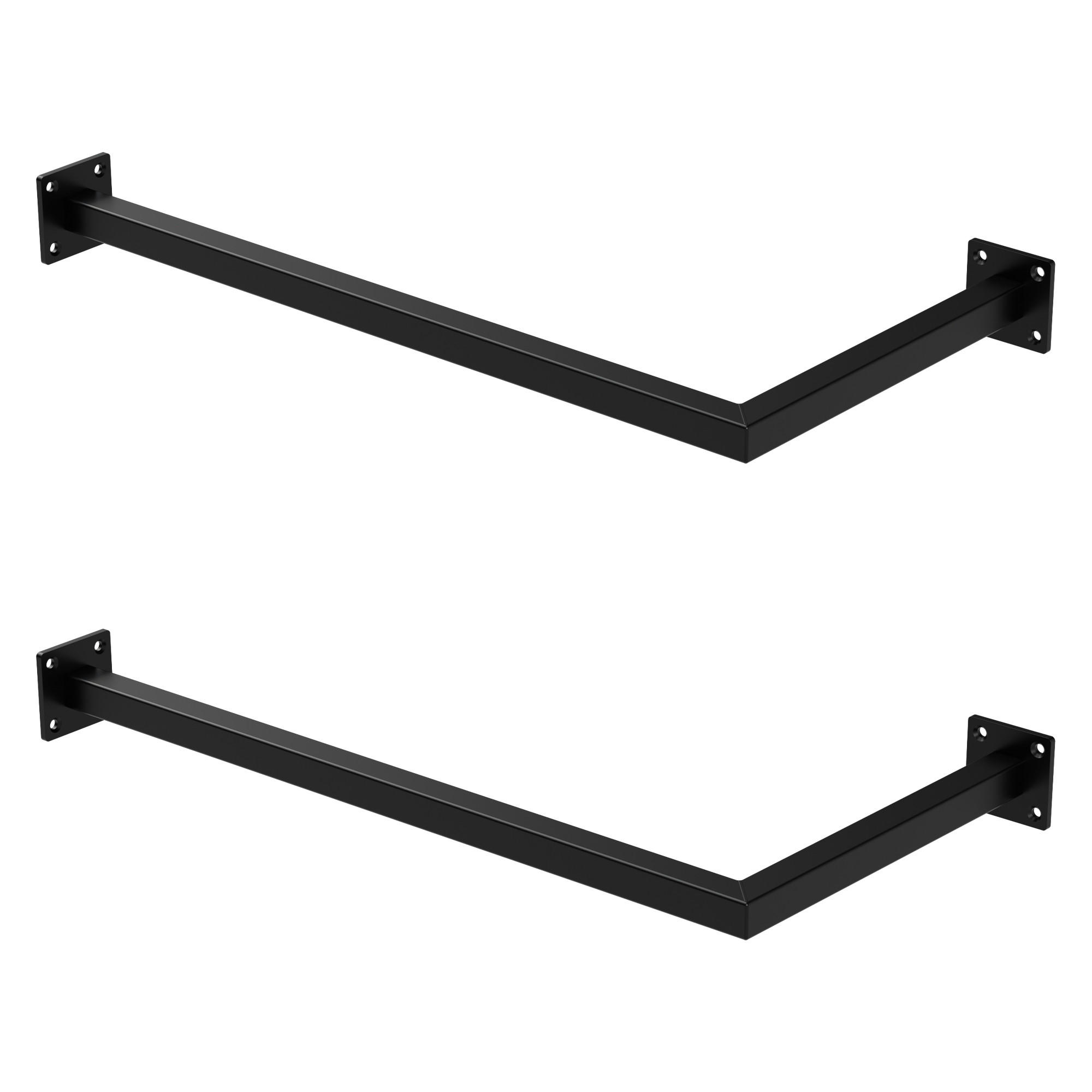 ML-DESIGN VĚŠÁK 2ks sada do rohu V30 cm x Š60 cm černý z oceli ve tvaru U