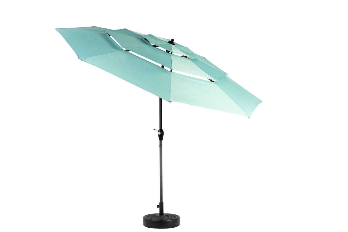 SONNENSCHIRM aus Stahl 294x294x250 cm in Hellgrün mit Kurbel & Neigefunktion - Hellgrün, Metall (294/294cm) - Modfu