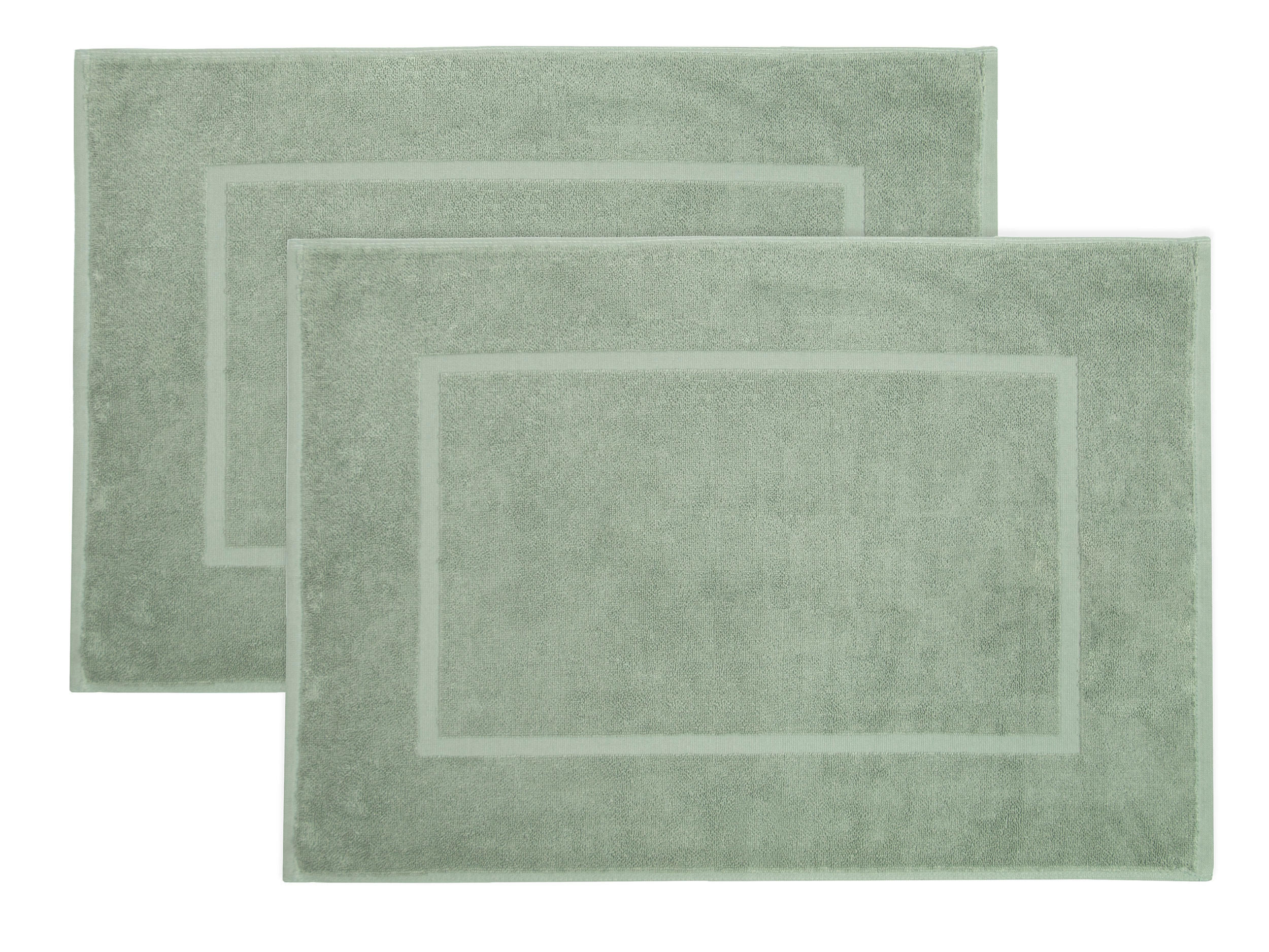 BADEMATTE, 2er-Set, 50x70 cm, 100% Baumwolle - Salbeigrün, Textil (50/70cm) - Zollner
