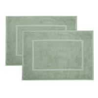 BADEMATTE, 2er-Set, 50x70 cm, 100% Baumwolle - Salbeigrün, Textil (50/70cm) - Zollner