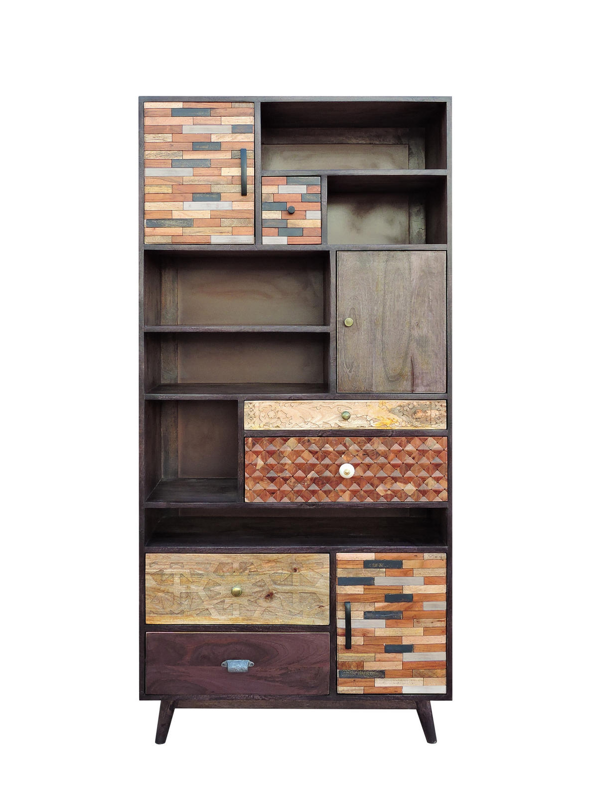 WOHNZIMMERREGAL Arvid Holz Mehrfarbig 183x80x40cm - Multicolor, Holz (80/183/40cm) - DELUKE