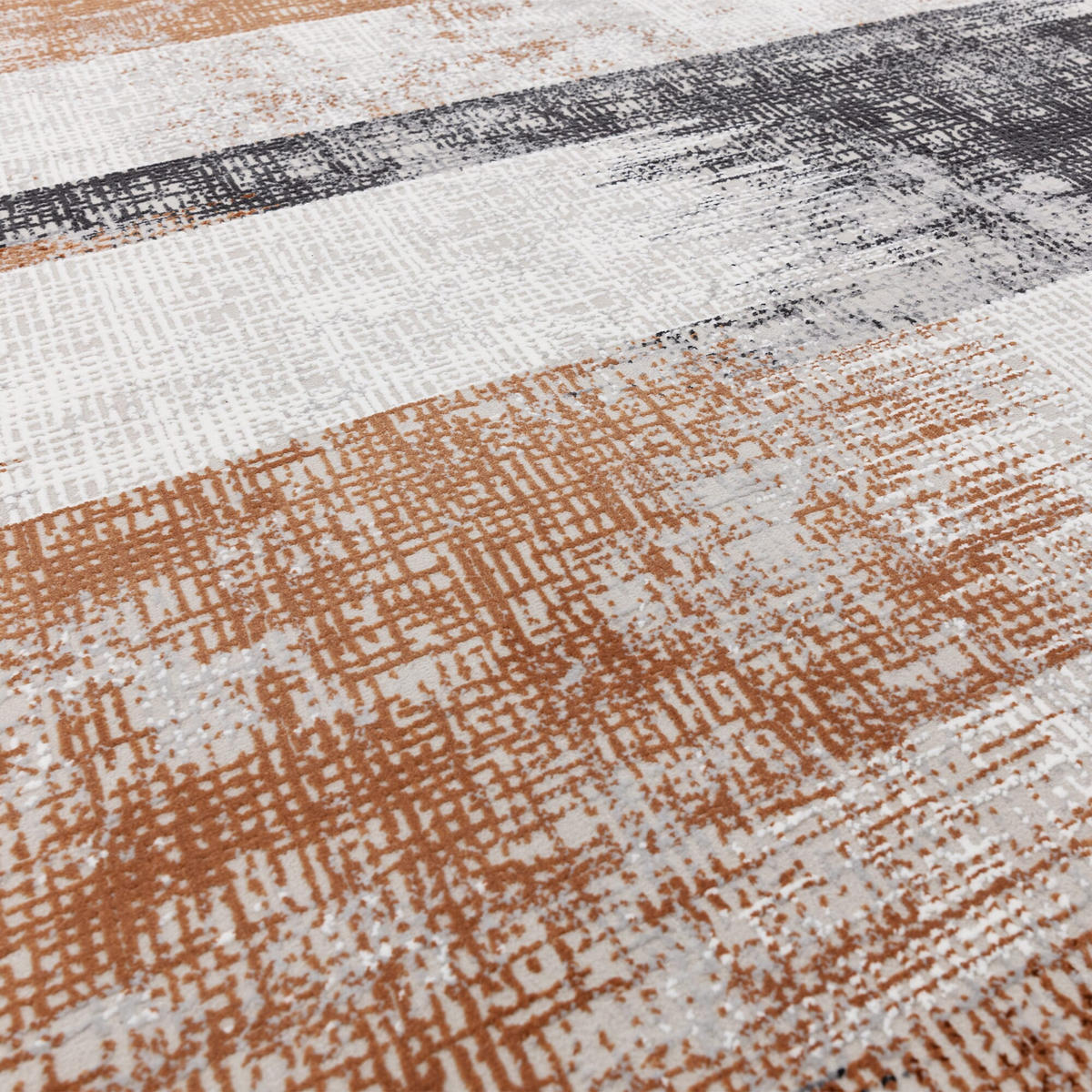 TEPPICH Velours geometrisch abstrakt pflegeleicht rutschfest TIBER-Orte, Terrakotta 120x170 cm - Terra cotta, Textil (120/170cm) - KADIMA DESIGN