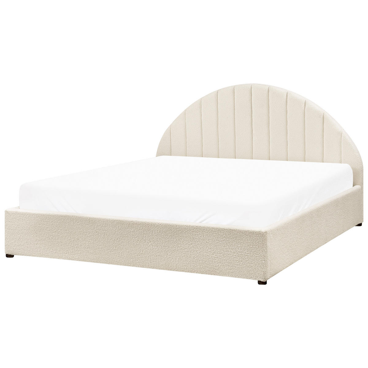 BETT mit Stauraum 160/200 cm Cremeweiß Chadenet - Weiß, Textil (160/200cm) - Beliani