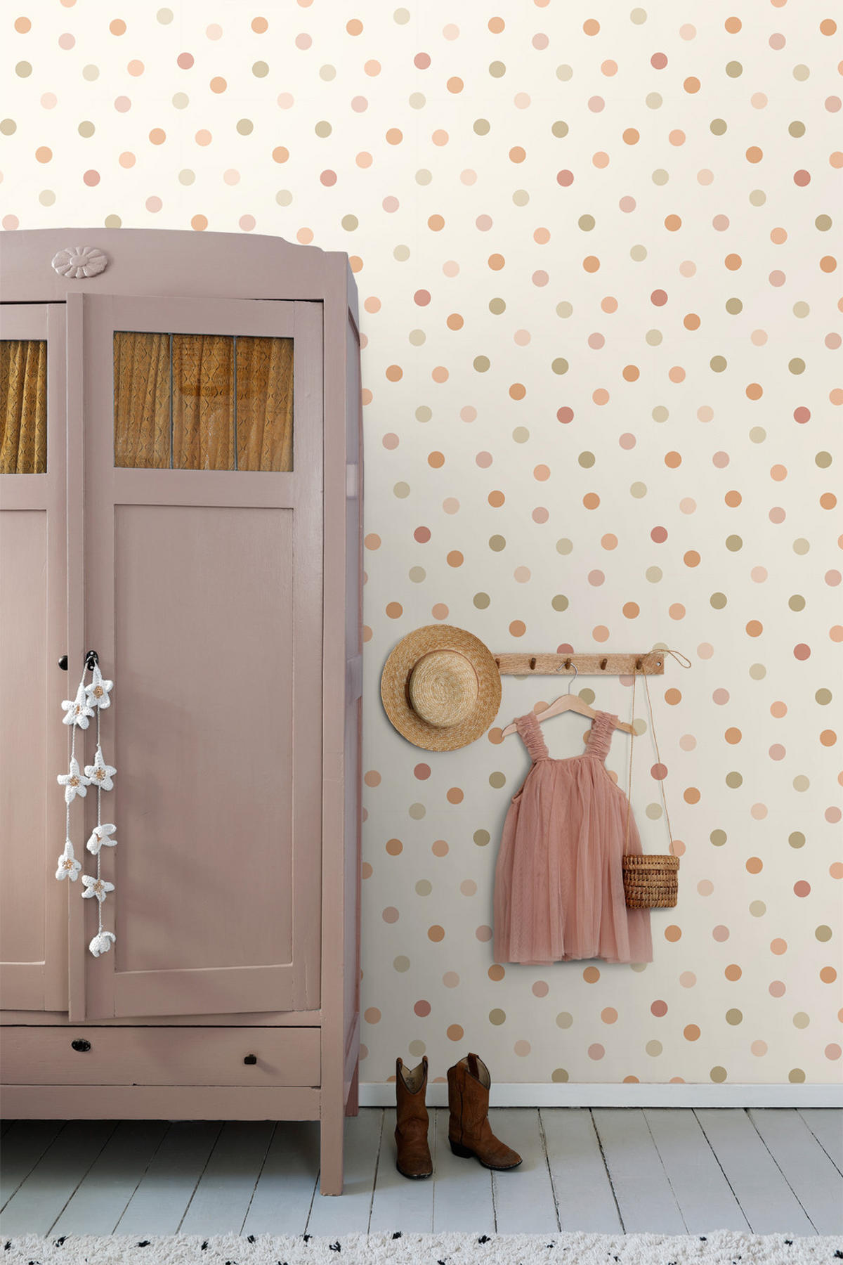 TAPETE Punktmuster 50 x 900 cm - Beige, Papier (50/0.1cm) - ESTAhome