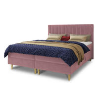 BOXBETT Gold - 180x200 - pink (Manila 09, Velvet) - Pink/Gelb, Holz/Holzwerkstoff (180/200cm) - Sofnet