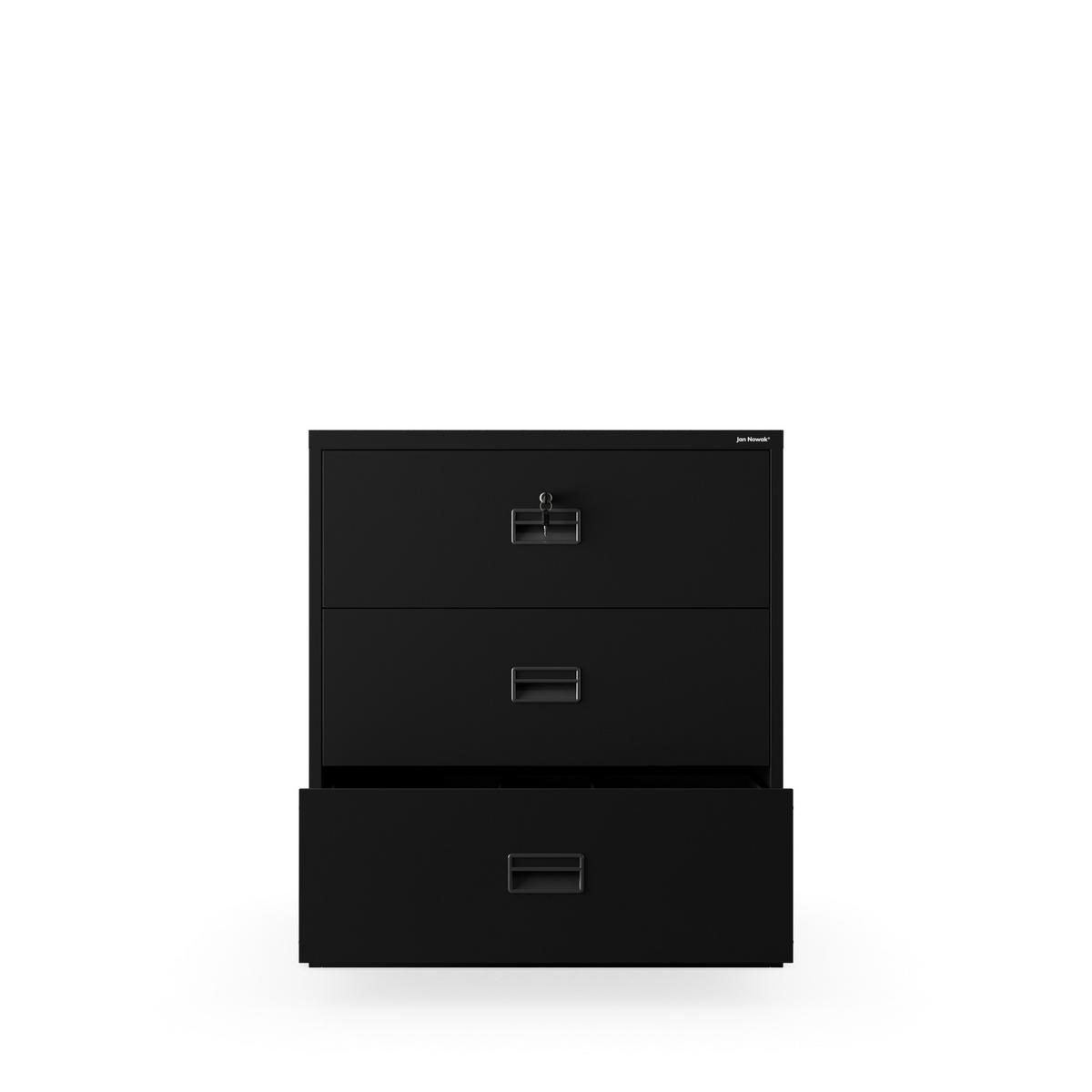 AKTENSCHRANK SARA XL V3 102x90x60 cm - Schwarz, Metall (90/102/60cm) - Jan Nowak