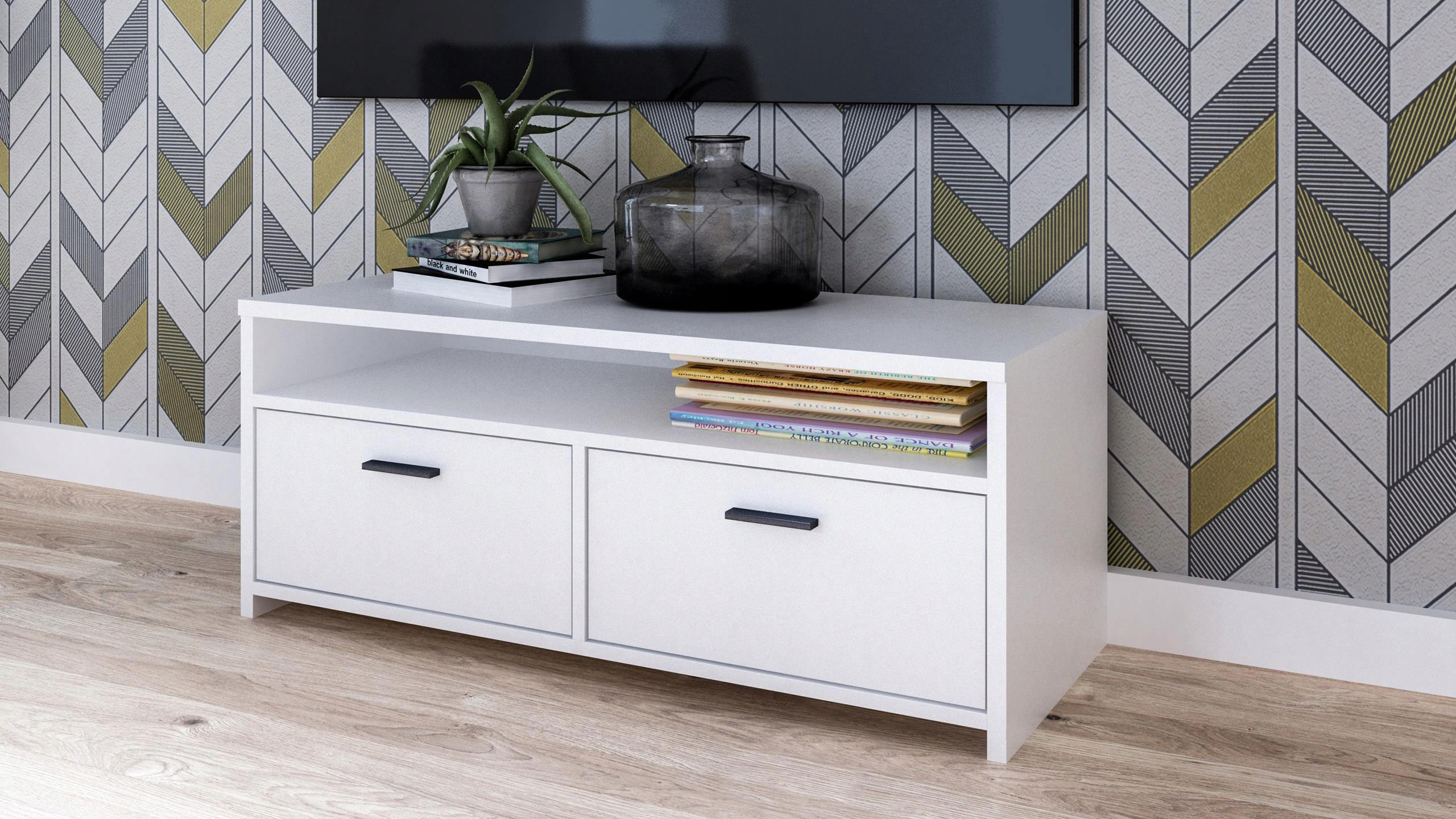 FERNSEHKOMMODE Mili Weiß 100/45/44 cm - Weiß, Holzwerkstoff (100/44/45cm) - Matkam Möbel