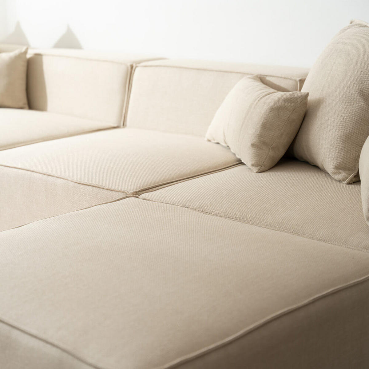SOFA VERONA M - Beige, M - Beige, Kunststoff/Textil (327/70/120cm) - Home Deluxe