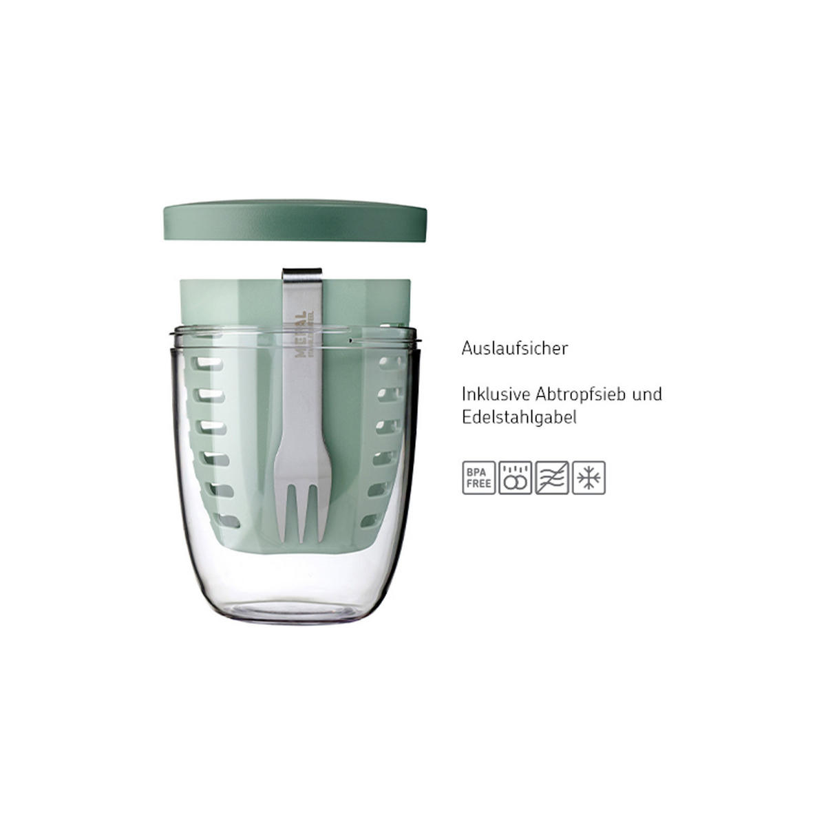 FRUITPOT Ellipse Nordic Black 600 ml - Schwarz, Kunststoff (10.7/12.7/10.7cm) - Mepal