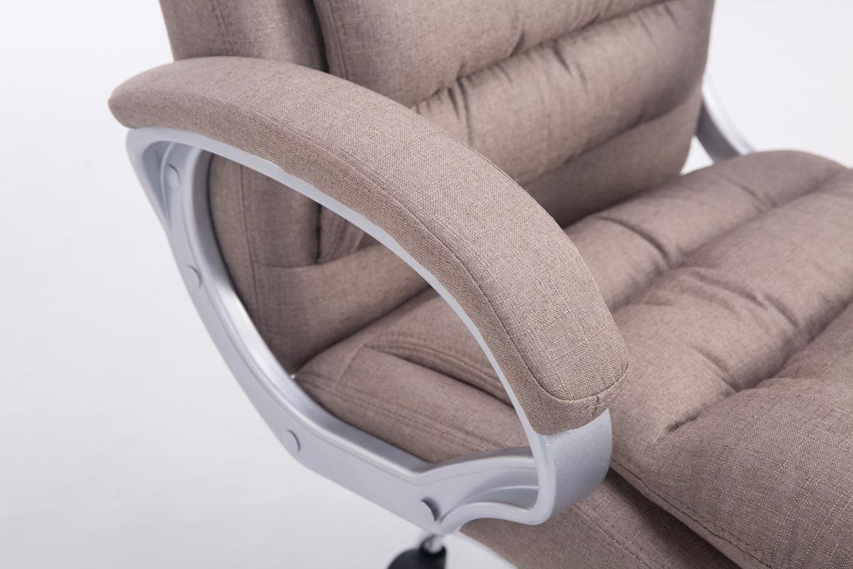 BÜROSTUHL SOUK Stoff 116x68x77 Taupe Stoff Metall - Taupe, Textil/Metall (68/116/77cm) - DELUKE